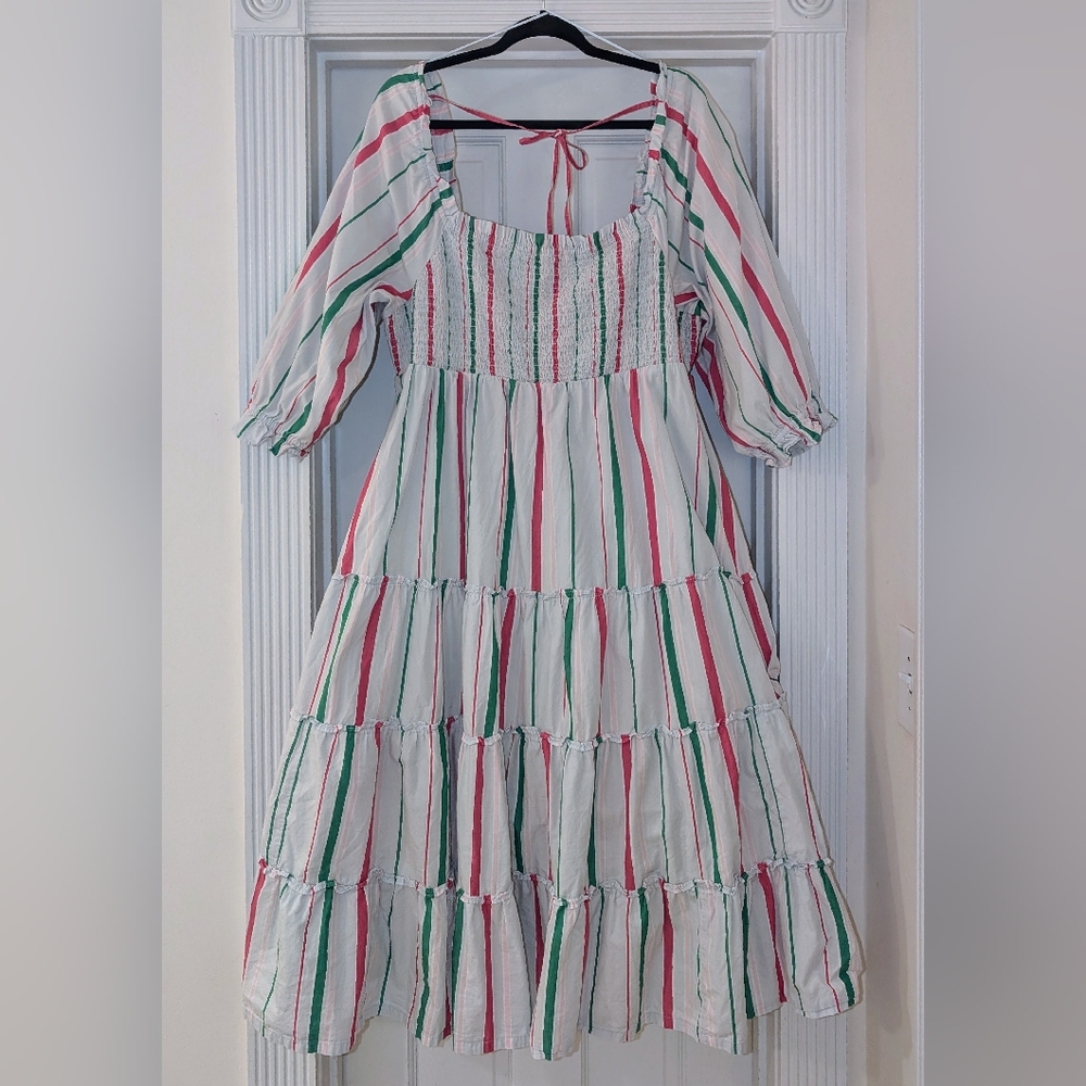 NWOT Crown & Ivy Watermelon Summer Smock Dress